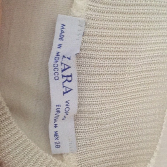 Zara Cream-Colored Mock Neck Top - Picture 4 of 4